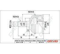 Drve+ DP2110.10.1258 Kit giunti, Semiasse per HONDA,MG,ROVER
