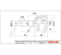 Drve+ DP2110.10.1262 Kit giunti, Semiasse per HYUNDAI,KIA
