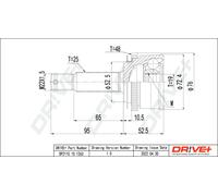 Drve+ DP2110.10.1263 Kit giunti, Semiasse per HYUNDAI