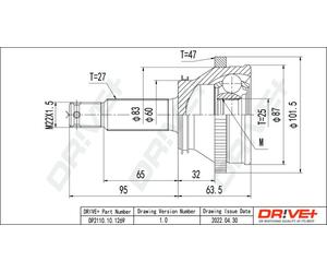 Drve+ DP2110.10.1269 Kit giunti, Semiasse per HYUNDAI,KIA