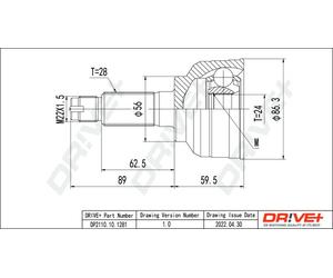 Drve+ DP2110.10.1281 Kit giunti, Semiasse per KIA