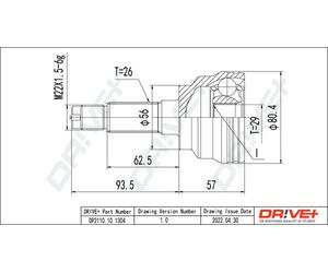 Drve+ DP2110.10.1304 Kit giunti, Semiasse per MAZDA