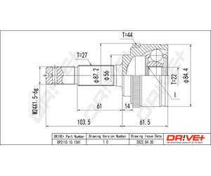 Drve+ DP2110.10.1341 Kit giunti, Semiasse per NISSAN