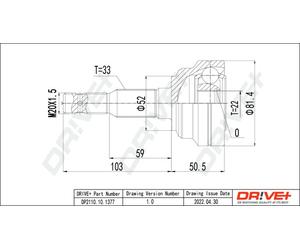 Drve+ DP2110.10.1377 Kit giunti, Semiasse per OPEL,VAUXHALL