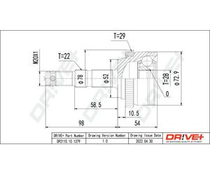 Drve+ DP2110.10.1379 Kit giunti, Semiasse per OPEL,VAUXHALL