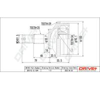 Drve+ DP2110.10.1399 Kit giunti, Semiasse per PEUGEOT
