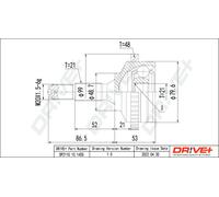 Drve+ DP2110.10.1400 Kit giunti, Semiasse per PEUGEOT