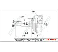 Drve+ DP2110.10.1412 Kit giunti, Semiasse per MG,ROVER