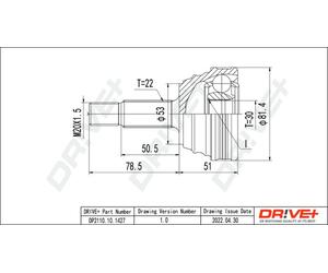 Drve+ DP2110.10.1427 Kit giunti, Semiasse per SEAT,VW