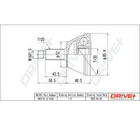 Drve+ DP2110.10.1432 Kit giunti, Semiasse per SKODA,VW