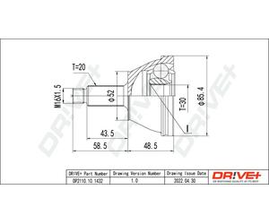 Drve+ DP2110.10.1432 Kit giunti, Semiasse per SKODA,VW