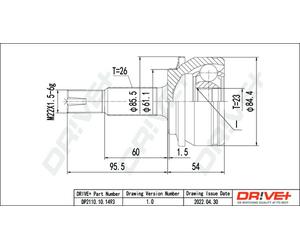 Drve+ DP2110.10.1493 Kit giunti, Semiasse per TOYOTA