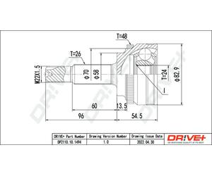 Drve+ DP2110.10.1494 Kit giunti, Semiasse per TOYOTA