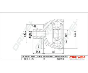 Drve+ DP2110.10.1496 Kit giunti, Semiasse per VW