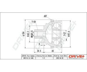 Drve+ DP2110.10.1498 Kit giunti, Semiasse per VW
