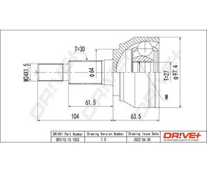 Drve+ DP2110.10.1503 Kit giunti, Semiasse per AUDI,PORSCHE,VW