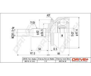 Drve+ DP2110.10.1512 Kit giunti, Semiasse per VOLVO