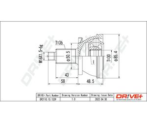 Drve+ DP2110.10.1539 Kit giunti, Semiasse per AUDI,SEAT,SKODA,VW