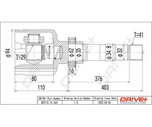 Drve+ DP2110.10.1631 Kit giunti, Semiasse per CITROËN,FIAT,PEUGEOT