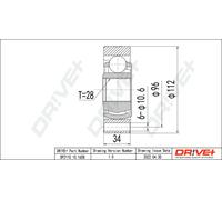 Giunto semiasse DP2110.10.1658 Drve+ per PORSCHE VW AUDI