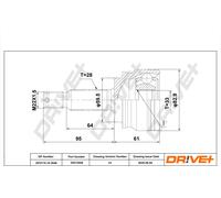 Drve+ DP2110.10.3048 Kit giunti, Semiasse per DODGE,JEEP,MITSUBISHI