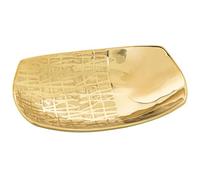 DRW 61502 Centro tavola Rettangolare in Ceramica in Oro, Medidas: 27x15x6cm