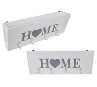 DRW Appendiabiti appesi con spazio per lettere in legno bianco home 5x40x16 cm
