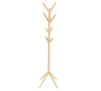 DRW Appendiabiti da pavimento con 8 bracci in legno naturale