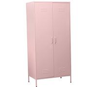 DRW Armadio con 2 Ante in Metallo in Rosa, 85 x 50 x 180 cm, Altezza Gambe 15 cm, estandar