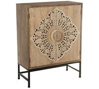 DRW Armadio in Legno MDF e Abete con 2 Ante Mandala con Gambe in Metallo 85 x 38 x 110 cm, Vari Colori, 85x38x110cm