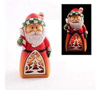 DRW Babbo Natale con luce in resina da 12 cm