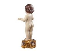 DRW Bambino Gesù con base di angeli in resina dipinta a mano da 31 cm