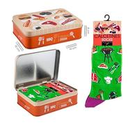 DRW Calzini Barbecue Verdi in Scatola di Metallo Taglia Unica, Multicolore, estandar