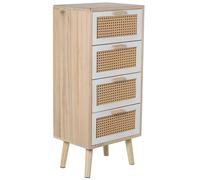 DRW cassettiera, Legno MDF e Vimini, Naturale, 40x30x91 cm
