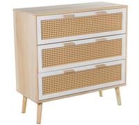 DRW cassettiera, Legno MDF e Vimini, Naturale, 80x35x81 cm