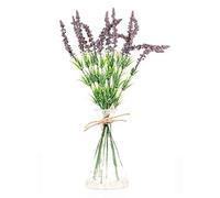 DRW Centro acqua solida e fiori di poliestere viola 35 cm