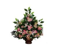 DRW Centro Fiori Cementero Santos Campanelle Rose, 62 x 50 cm, Bianco/Rosa Salmone, Medidas: 62x50 cm