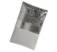 DRW Centro Rettangolare in Ceramica in Argento e Bianco Lucido 3,5x16x26 cm, Medidas: 3.5x16x26 cm