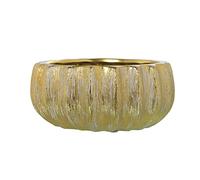 DRW Centro Rotondo in Ceramica in Oro e Bianco 26x12cm, Multicolore, estandar