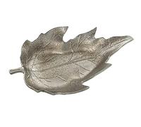 DRW Centrotavola a Forma di Foglia di Ceramica in Argento 52 x 31 x 9 cm