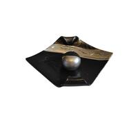DRW Centrotavola in Ceramica Nera Sfera 45x45x35 cm, Argento e Nero
