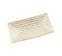 DRW Centrotavola Rettangolare in Alluminio Dorato 45x23x5 cm, Metallo, Oro