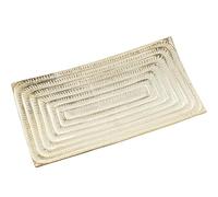 DRW Centrotavola Rettangolare in Alluminio Dorato 55x28x5 cm, Metallo, Oro