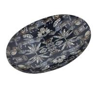 DRW Ciotola in metallo smaltato con leopardi in multicolore 22x36x6 cm