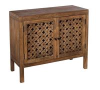 DRW Console Ingresso Mobile con Due Ante in Legno Naturale, 90 x 40 x 80 cm, 90x40x80cm