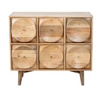DRW Console Mobile d'ingresso con 6 cassetti in Legno Naturale 99 x 40 x 88 cm, Medidas: 90x40x90 cm