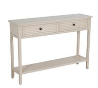 DRW Consolle Mobile Tavolo d'ingresso con 2 cassetti in Legno Beige, Medidas: 110x28x75cm
