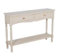 DRW Consolle Mobile Tavolo d'ingresso con 2 cassetti in Legno Beige, Medidas: 110x28x75cm