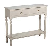 DRW Consolle Mobile Tavolo d'ingresso con 2 cassetti in Legno Beige, Medidas: 90x28x75cm