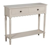DRW Consolle Mobile Tavolo d'ingresso con 2 cassetti in Legno Beige, Medidas: 90x28x75cm